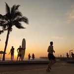 Sunset and surf